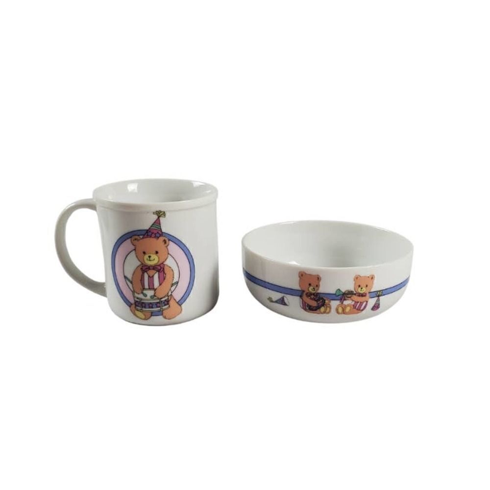 Parade by Shibata Child's Dish Set Mug and Bowl Bears Musical Instruments Japan